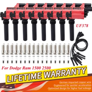 8Pack Ignition Coils UF378 Spark Plugs & Wires For Dodge Ram 1500 2500 3500 5.7L - Picture 1 of 22