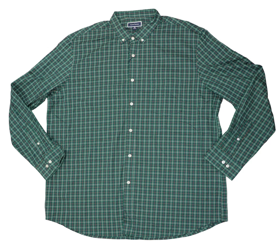 Club Room Montebello Plaid Performance Poplin Long Sleeve Button Down Shirt NWT - Image 1 of 1