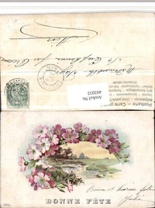 492032,Künstler Litho Bonne Fete Landschaft Blüten Blumen - Picture 1 of 1
