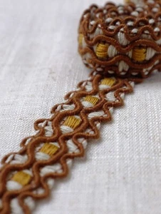Borde de trenza de tela retro - 2 cm de ancho - mod medio tapicería de trenza vintage Gimp - Imagen 1 de 4