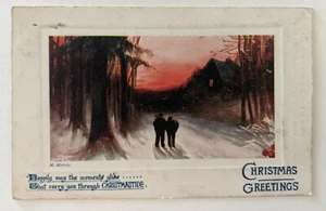 Tucks CHRISTMAS SNOWS AND HOLLY SPRIGS  Series 2 Artist Signed M MORRIS England - Picture 1 of 2