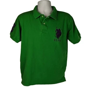 U.S. Polo Assn Mens Polo Shirt Medium Green Large USPA Pony Logo Rugby Colorful - Picture 1 of 10