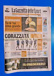 GAZZETTA DELLO SPORT 28 NOVEMBRE 2006 FABIO CANNAVARO VINCE PALLONE D'ORO - Bild 1 von 1