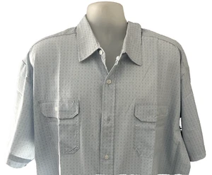Kenneth Cole White Grey Print Regular Fit S/S Woven Mobility Shirt Size 3XL,XXXL - Picture 1 of 4