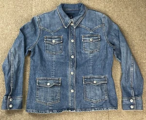 Gap Stretch Women's Button Up Long Sleeve Denim Jacket Size Large - Picture 1 of 11