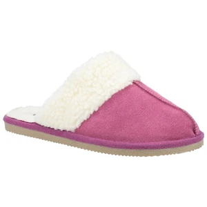 Hush Puppies Ladies Arianna Mule Slippers Faux Fur Memory Foam Slip On Comfort - Picture 1 of 13