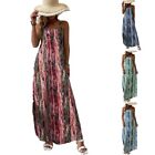 Sleeveless Halter Maxi Dress with Vibrant Floral Print for Women's Beach Look