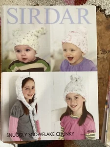 Baby Chunky Hats Knitting Pattern 0-7 Years Sirdar 4698 - Picture 1 of 2