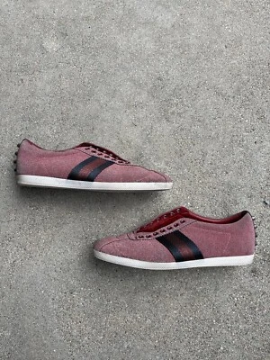 Sapato Gucci rosa glitter listrado "Bambi" com cadarço tamanho 9 (EUA) 39 (UE) desgastado - Imagem 1 de 4