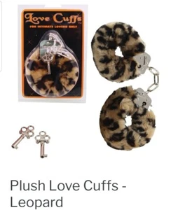Golden Triangle- Plush Love Cuffs- Leopard - Picture 1 of 2