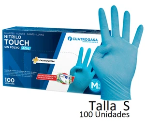 Guantes Nitrilo Azul Talla S Sin Polvo Antialérgicos Apto Uso Alimentario - Imagen 1 de 6