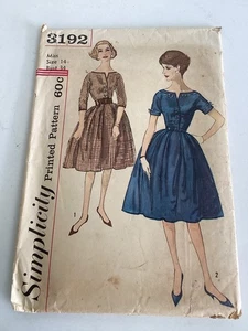 Vintage 1950's 50s Simplicity Sewing Pattern Full Skirt Dress 3192 Bust 34 - Picture 1 of 3