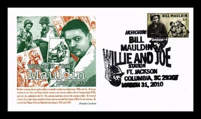 DR JIM STAMPS US COVER BILL MAULDIN WWII WILLIE AND JOE FDC PANDA CACHET - Image 1 of 2