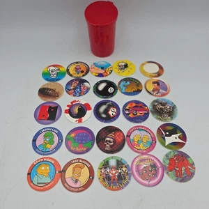 25 Pogs / Milk Caps 1990s Retro Nostalgia Mix Simpsons Power Rangers - Picture 1 of 6