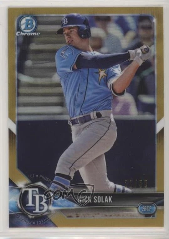 2018 Bowman Draft Chrome Gold Refractor /50 Nick Solak #BDC-46 - Image 1 of 2