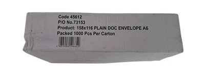 1000 Small A6 C6 Plain Clear Document Docs Enclosed Wallets Shipping Labels NEW - Image 1 of 2