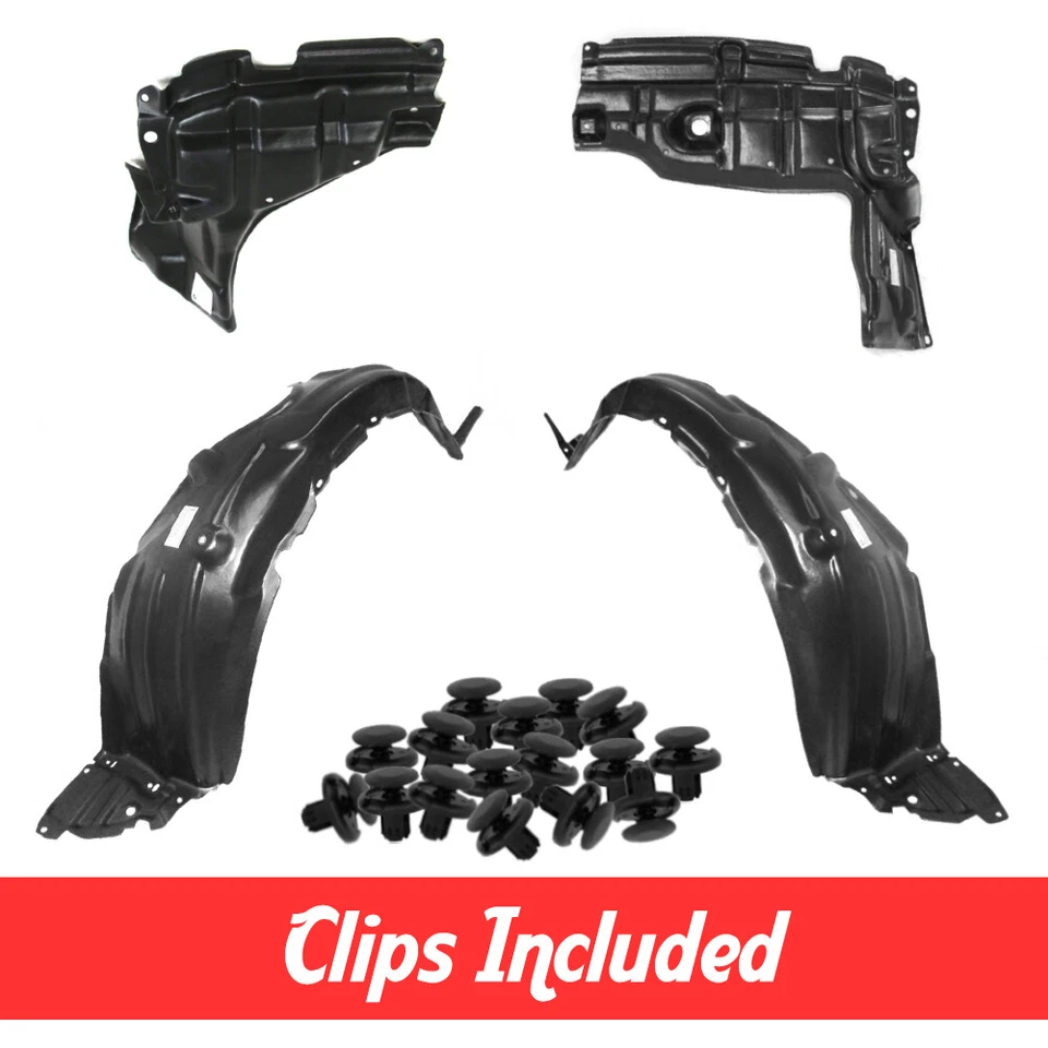 New Front Fender Liner & Engine Under Cover Set W/ Clips For 07-12 Yaris Sedan Foto 1 de 4