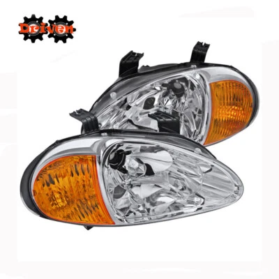 Faros cromados transparentes 1 pieza para Honda Del Sol 93-97 + reflector ámbar esquina Foto 1 de 3