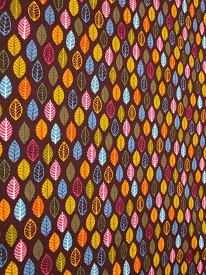 Colorful Leaf Pattern Fabric by Clothworks 23" x 44" Cotton Quilting Sewing Craf - Image 1 of 4