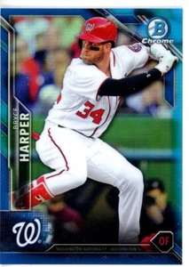 2016 Bowman Chrome - Bryce Harper #100 Blue Refractor /150 - Picture 1 of 2