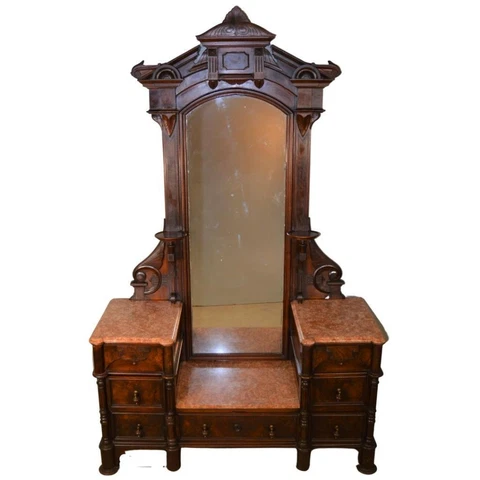 Antique Drop Center Dresser Marble Top #21642 Cover