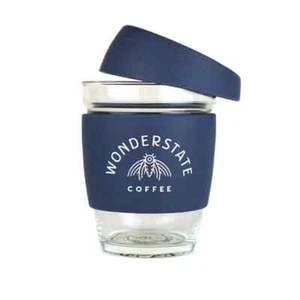 Joco Cup Classic 12oz Blown Borosilicate Glass Mood Indigo Silicone Reusable - Picture 1 of 2