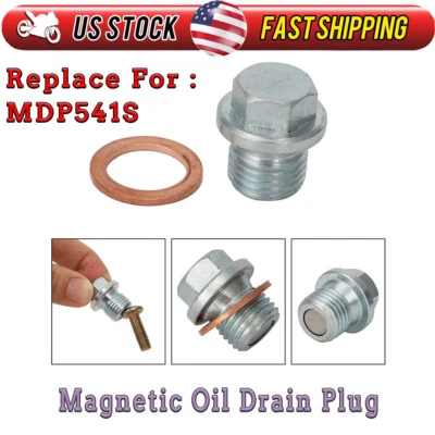 Magnetic Oil Drain Bolt Plug With Gasket MDP541S For Chevrolet Cruze Sonic Buick - Image 1 of 4