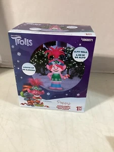 Gemmy Trolls 4ft Poppy w/ Candy Cane Christmas Inflatable Yard Decor New - Picture 1 of 1