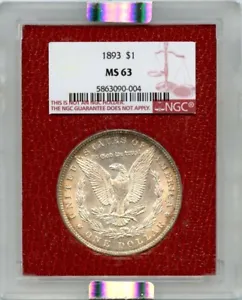 1893 Morgan Dollar S$1 NGC MS63 Paramount - Picture 1 of 2
