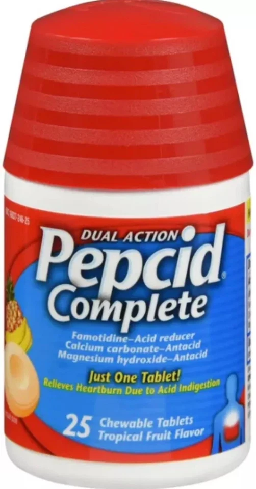 2pk Pepcid Completo Fruta Tropical Masticable Pestaña 25ct Nuevo Stock Farmacia Fresca Foto 1 de 1
