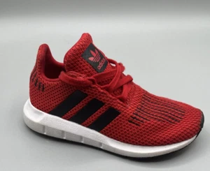 Youth, Kids, Size 11, Red, Adidas Ortholite Tennis Shoes, black logo/stripes - Picture 1 of 15
