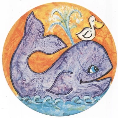 Folger 1967 Coffee Whale y Pelícan Doctor Dolittle lata insertar placa de pared Foto 1 de 2