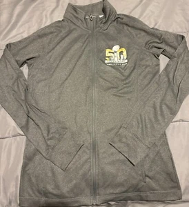 NFL Super Bowl 50 Majestic Therma Base Full Zip Jacket Women  Size Large - Picture 1 of 4