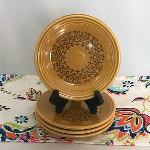 Lote de 4 platos de pan vintage de piedra informal dorada antigua Fiesta Coventry - Imagen 1 de 8