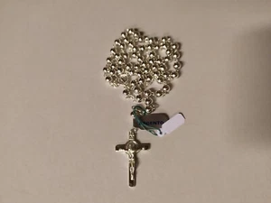 ROSARIO DI SAN BENEDETTO IN ARGENTO 925 DI PRODUZIONE ARTIGIANALE ITALIANA - Foto 1 di 6