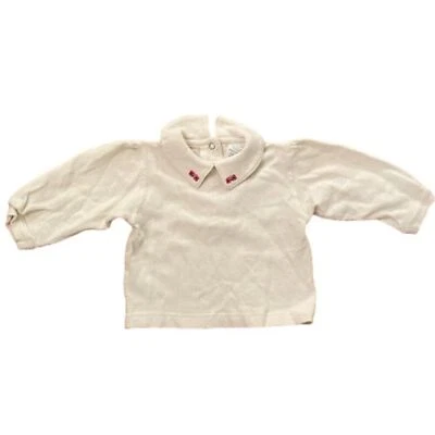 Camisa Healthtex Crema Tejido Gofre Algodón Bebé Talla 12 Meses Cuello Mangas Largas Foto 1 de 4