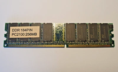 256MB RAM Memory 184 Pin Dimm - 2.5V - DDR - PC2100 (266Mhz) - Image 1 of 2