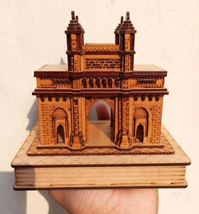 Wooden Mumbai Gateway of India Handicraft Souvenir Wooden 3D Model Miniature - Picture 1 of 4