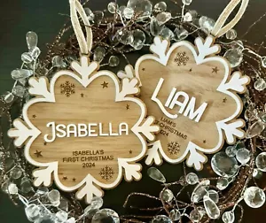 Personalisierte erste Christbaumkugel des Babys Baumschmuck Geschenk für Baby Mädchen Junge - Bild 1 von 5