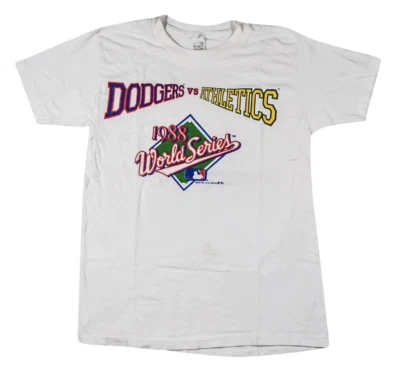 Vintage 1988 World Series Los Angeles Dodgers Oakland Athletic Shirt Size Medium - Image 1 of 4