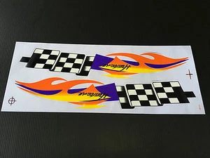 CAR SIDE FENDER MOTORCYCLE DECORATION DECALS STICKERS RACING FLAG FLAMES - Picture 1 of 4
