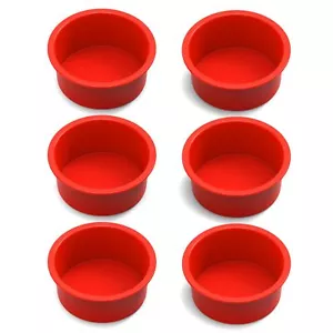 6 Pack 4 Inch Silicone Mini Cake Molds Round Baking Pan Non Stick Pans Reusable - Picture 1 of 7