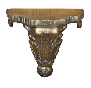 Petite Italian Neoclassical Style Gold Foliate Wall Shelf Sconce Sculpture Stand - Picture 1 of 10