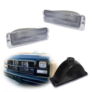 Clear Front Parking Turn Signal Light Housings Kit For 1991-93 Dodge D/W Series - Picture 1 of 8