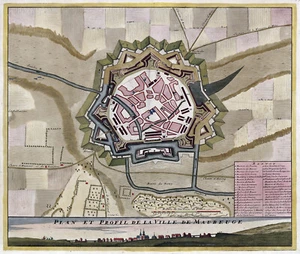 Reproduction d'un plan ancien de Maubeuge (1700) - Imagen 1 de 2