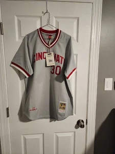 100% Authentic Mitchell & Ness 2004 Ken Griffey Jr Reds Jersey Sz 44 Large - Picture 1 of 4