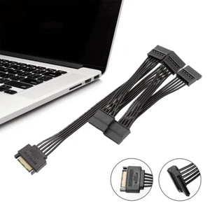 NEW SATA Power 15 Pin 1 Male To 5 Female Splitter for HDD SSD Hard Drive Cable - Picture 1 of 12
