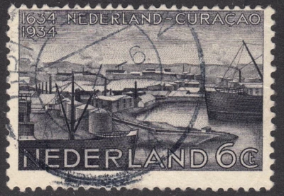 1934 Netherlands SC# 202 - Willemstad Harbor - Used - Image 1 of 2