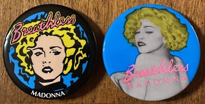 MADONNA como BREATHLESS Dick Tracy 1990 Promoción de EE. UU. Solo conjunto de botones INSIGNIA película película Foto 1 de 4