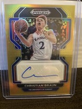 2022-23 Prizm Draft Picks Christian Braun GOLD Auto #1/10- KANSAS- DENVER